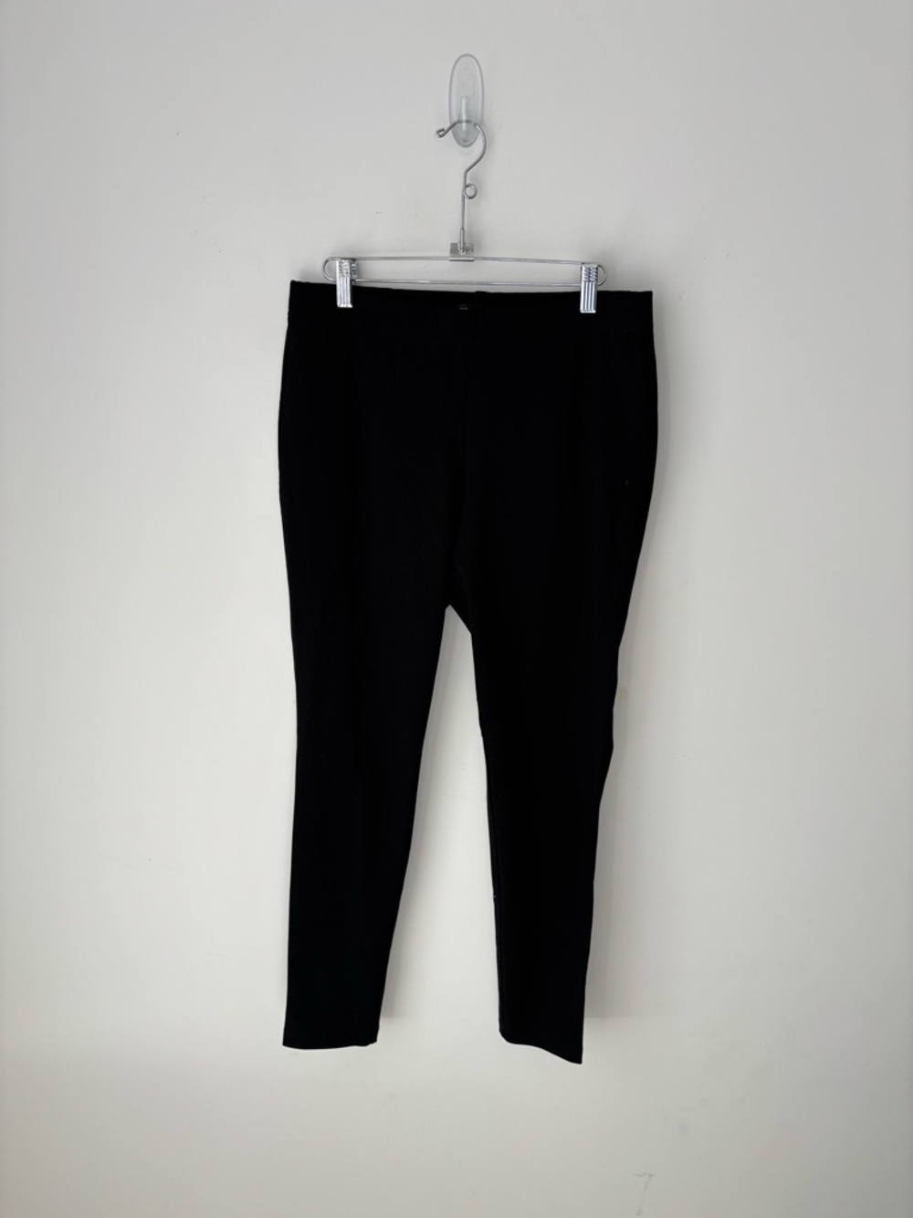 St John Knit Pants Black | Stretch Minimalist Straight Leg Pull On Size M